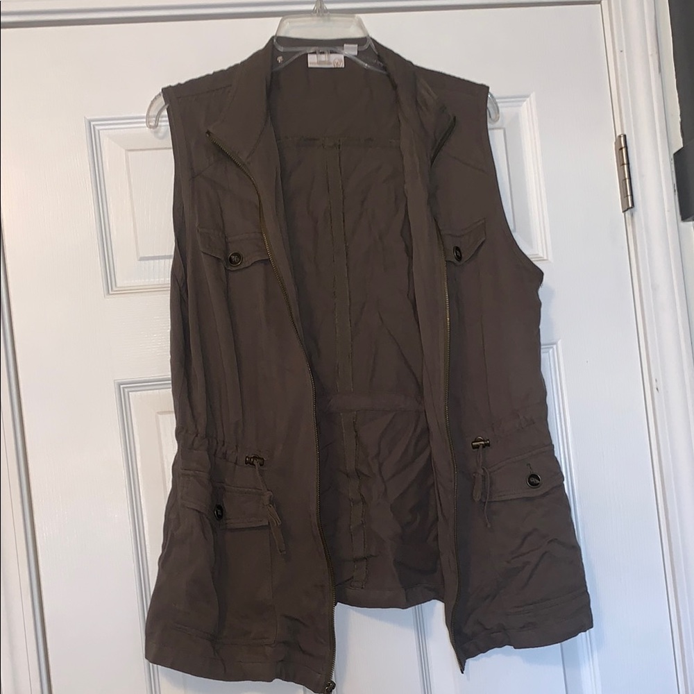 Women's Green Cargo Vest